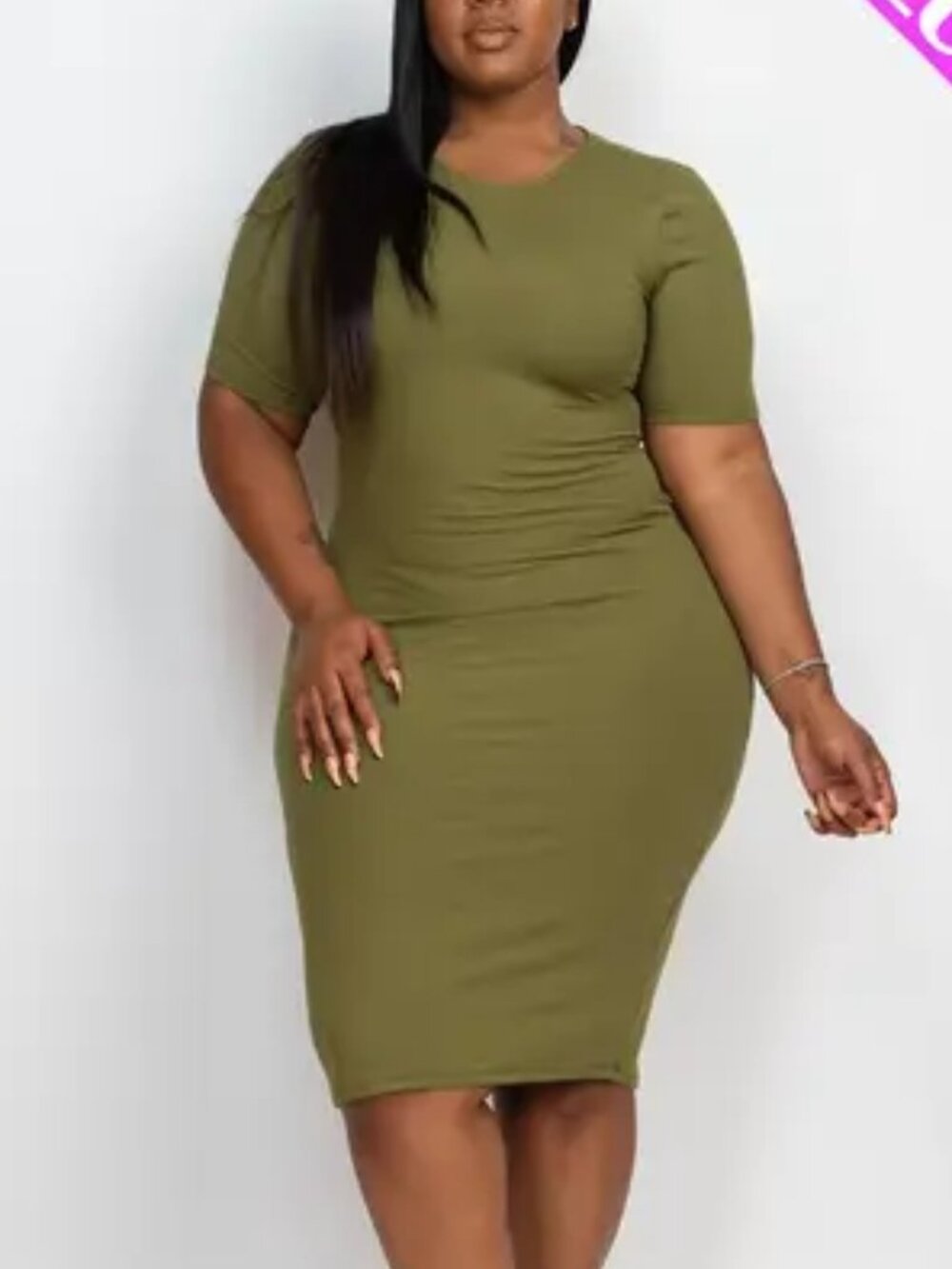 Plus Size Casual Chic Bodycon Dress
